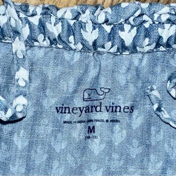 Vineyard Vines Girls Gustavia Block Print Romper Size Medium - Picture 3 of 15